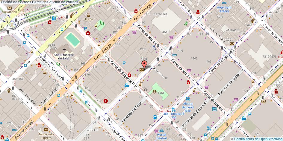 mapa Oficina de Correos oficina de correos Barcelona