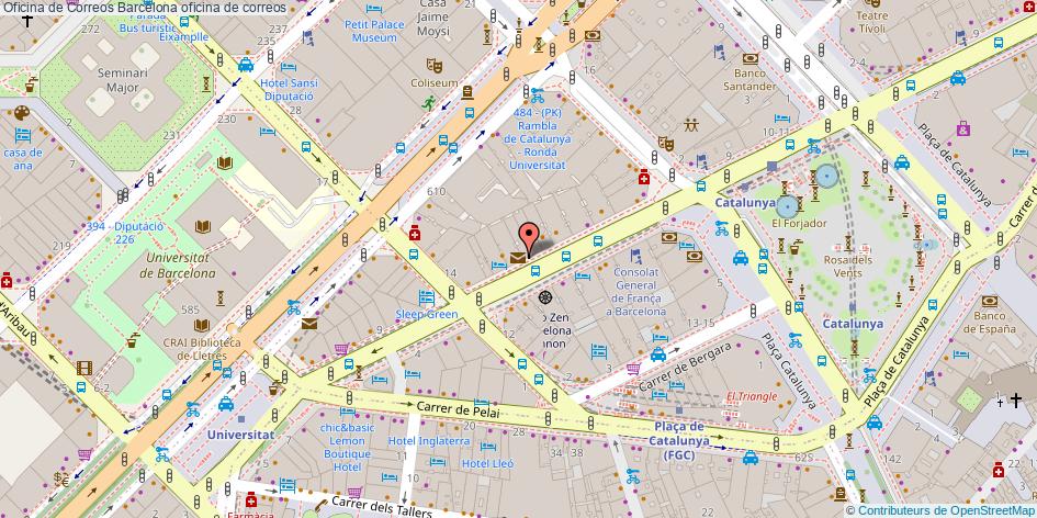 mapa Oficina de Correos oficina de correos Barcelona