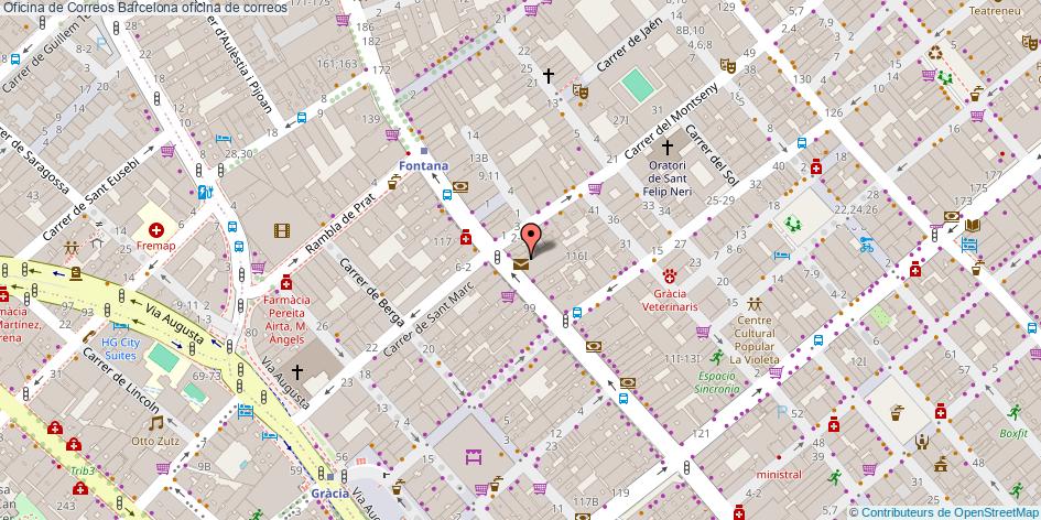 mapa Oficina de Correos oficina de correos Barcelona