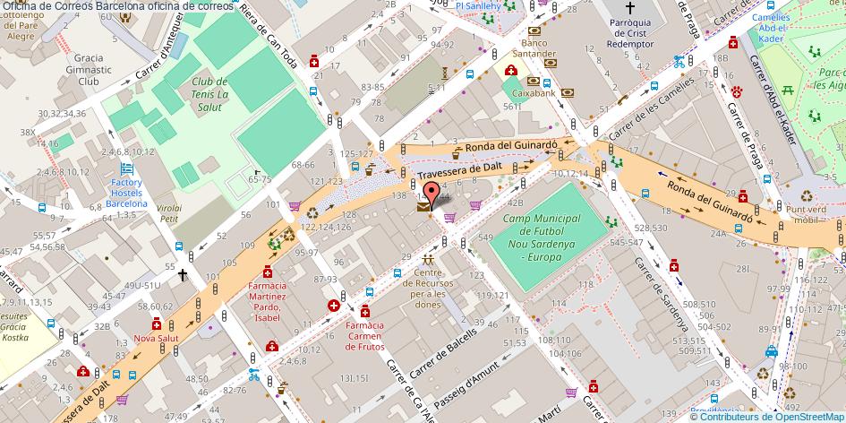 mapa Oficina de Correos oficina de correos Barcelona