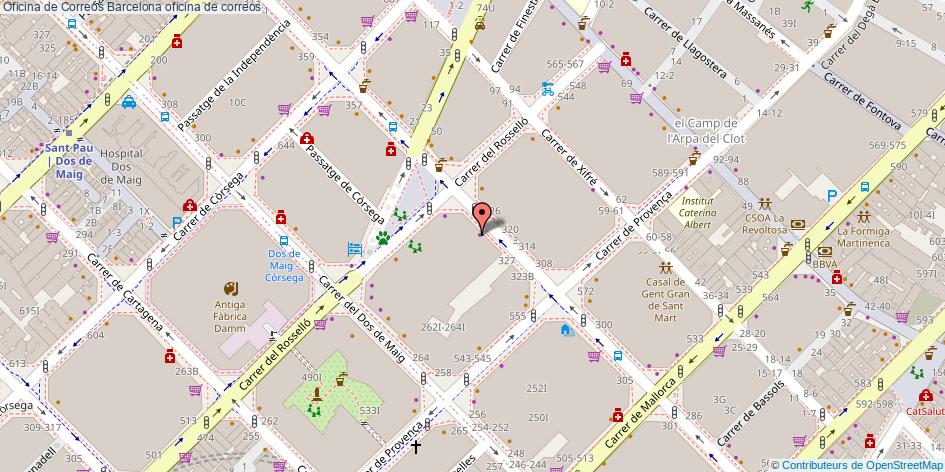 mapa Oficina de Correos oficina de correos Barcelona