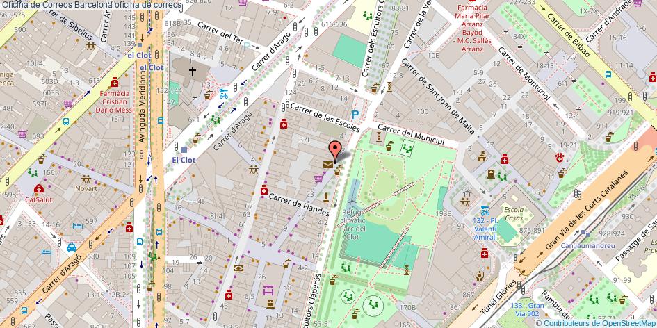 mapa Oficina de Correos oficina de correos Barcelona