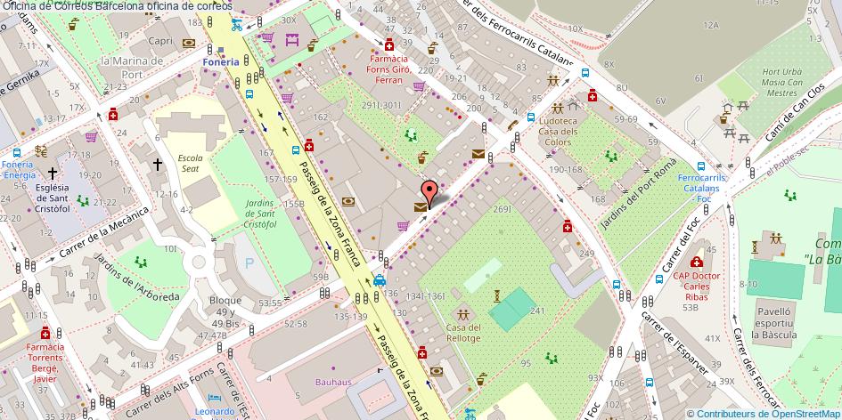 mapa Oficina de Correos oficina de correos Barcelona