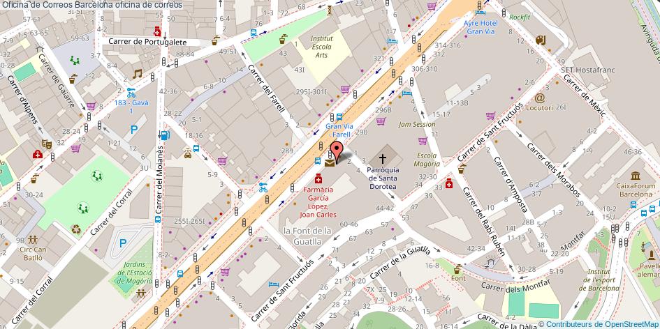 mapa Oficina de Correos oficina de correos Barcelona