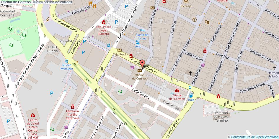mapa Oficina de Correos oficina de correos Huelva