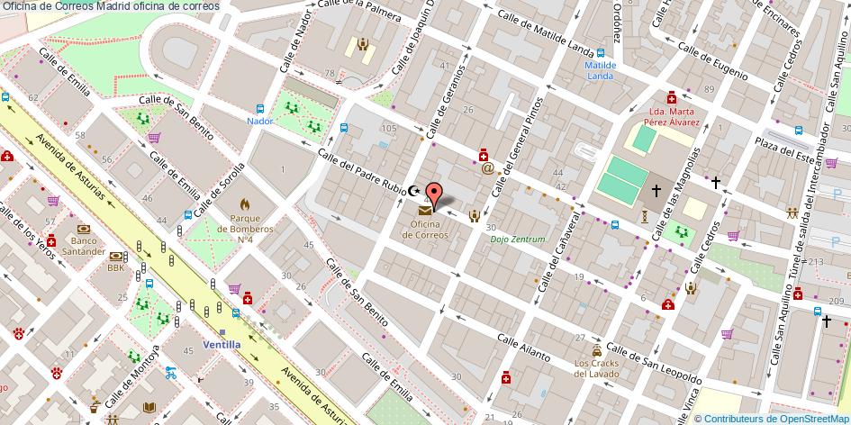 mapa Oficina de Correos oficina de correos Madrid