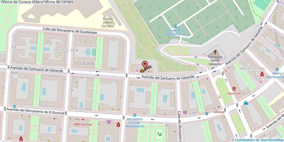 mapa Oficina de Correos oficina de correos Madrid