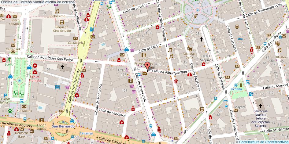 mapa Oficina de Correos oficina de correos Madrid