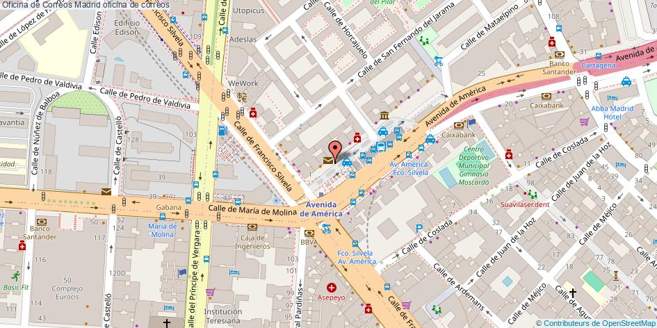 mapa Oficina de Correos oficina de correos Madrid