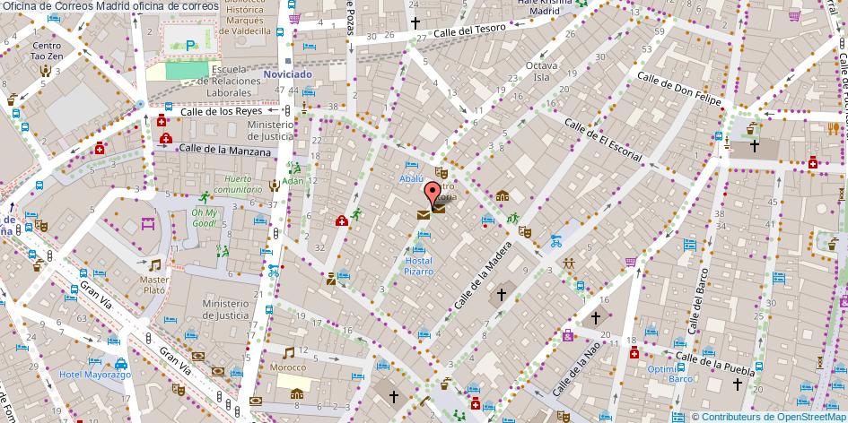 mapa Oficina de Correos oficina de correos Madrid