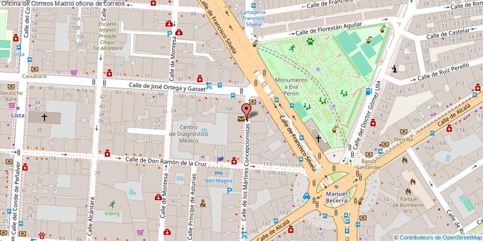 mapa Oficina de Correos oficina de correos Madrid