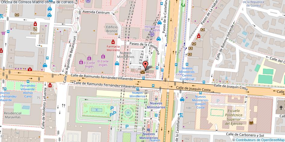 mapa Oficina de Correos oficina de correos Madrid