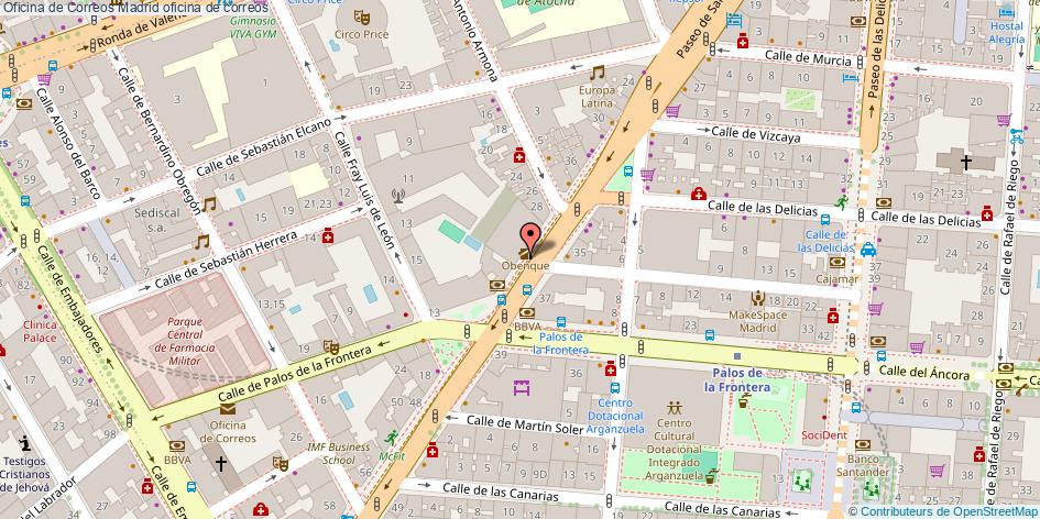 mapa Oficina de Correos oficina de correos Madrid
