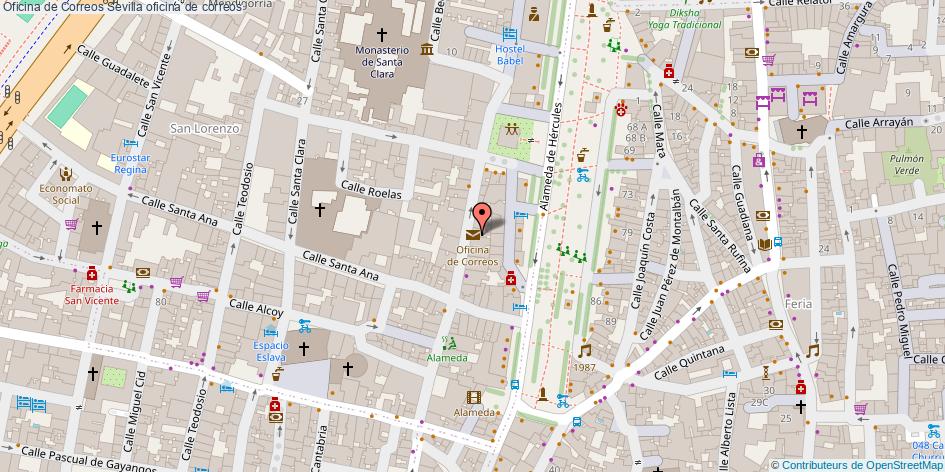 mapa Oficina de Correos oficina de correos Sevilla