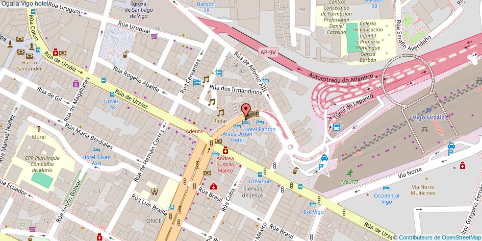 mapa Ogalia hotel Vigo