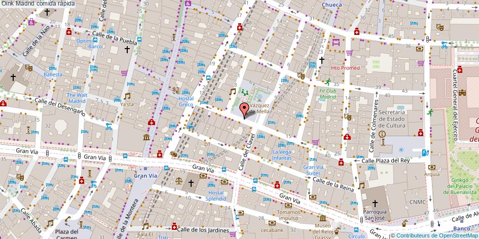 mapa Oink comida rápida Madrid
