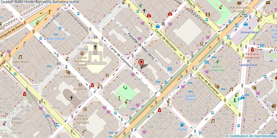 mapa Onefam Batlló Hostel Barcelona hostal Barcelona