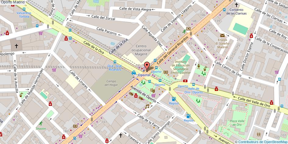 mapa Oporto  Madrid