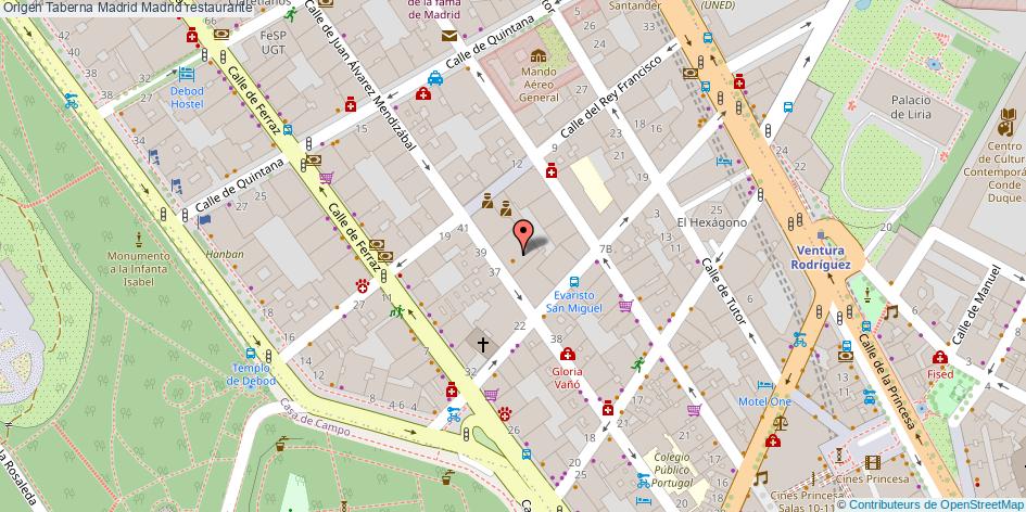mapa Origen Taberna Madrid restaurante Madrid