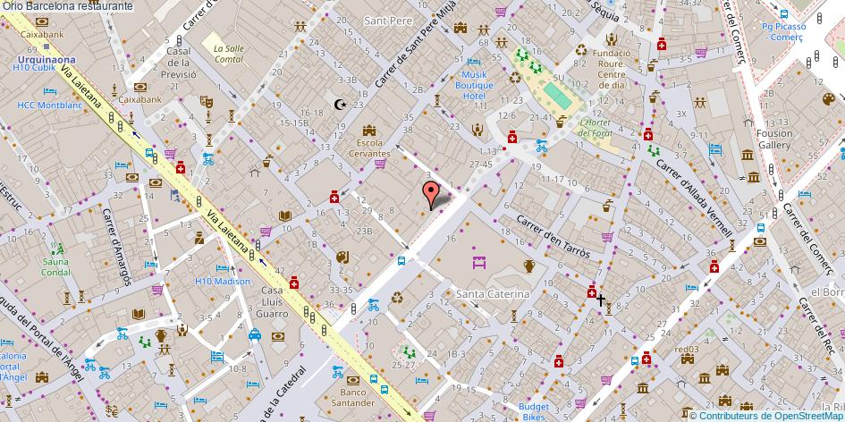 mapa Orio restaurante Barcelona