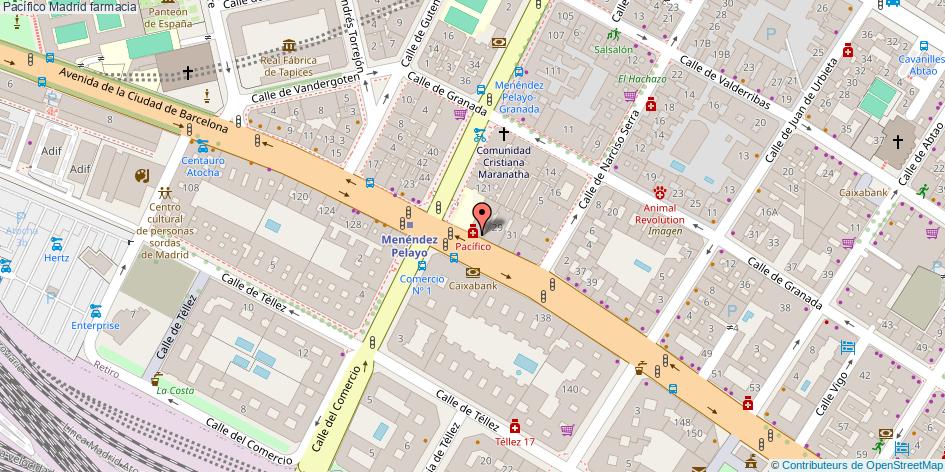 mapa Pacífico farmacia Madrid