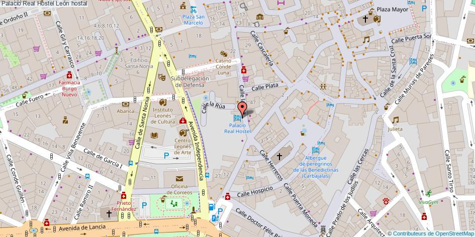 mapa Palacio Real Hostel hostal León