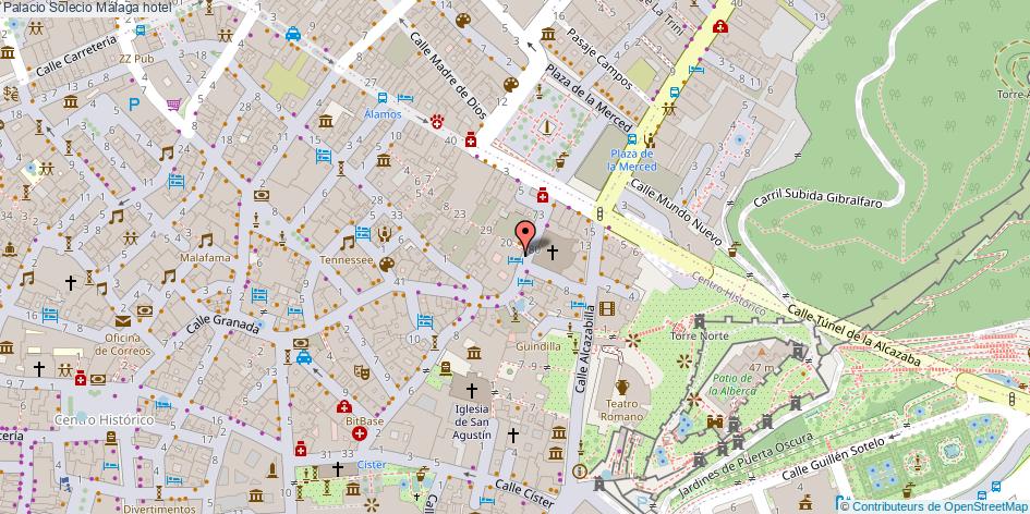 mapa Palacio Solecio hotel Málaga