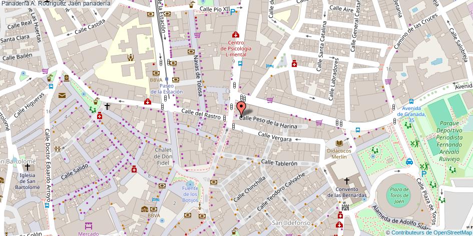 mapa Panadería A. Rodríguez panadería Jaén