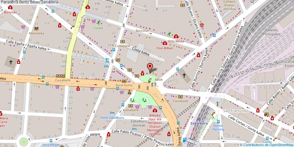 mapa Panadería Bertiz panadería Bilbao