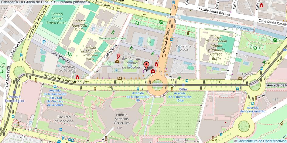 mapa Panadería La Gracia de Dios PTS panadería Granada
