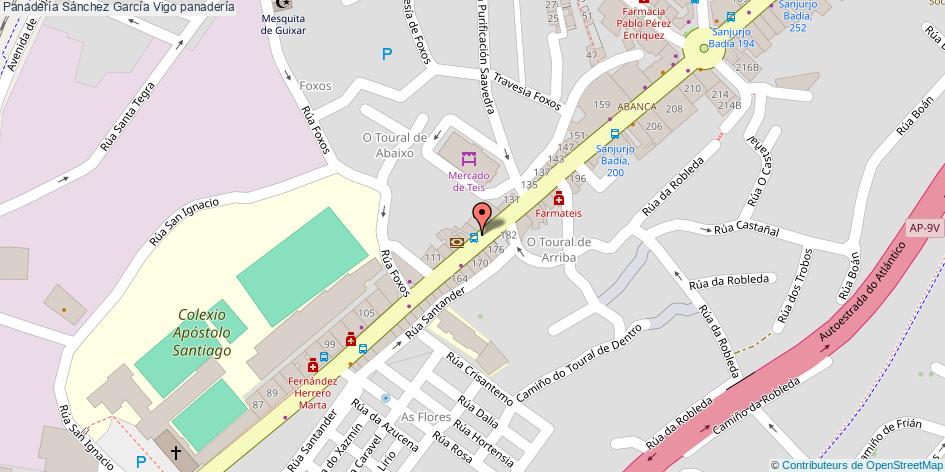 mapa Panadería Sánchez García panadería Vigo