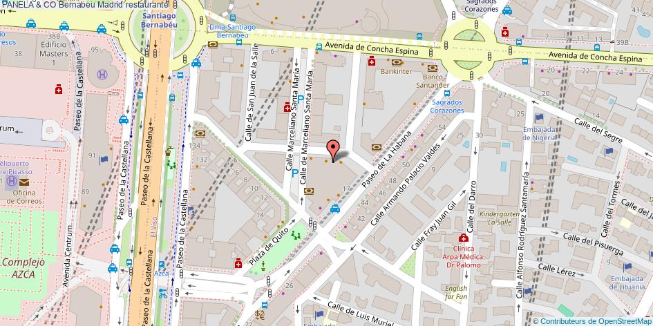mapa PANELA & CO Bernabeu restaurante Madrid
