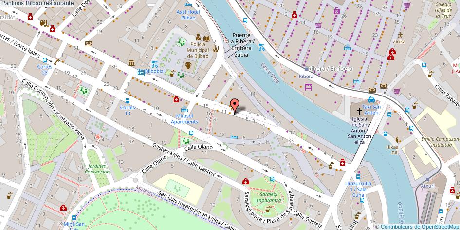 mapa Panfinos restaurante Bilbao