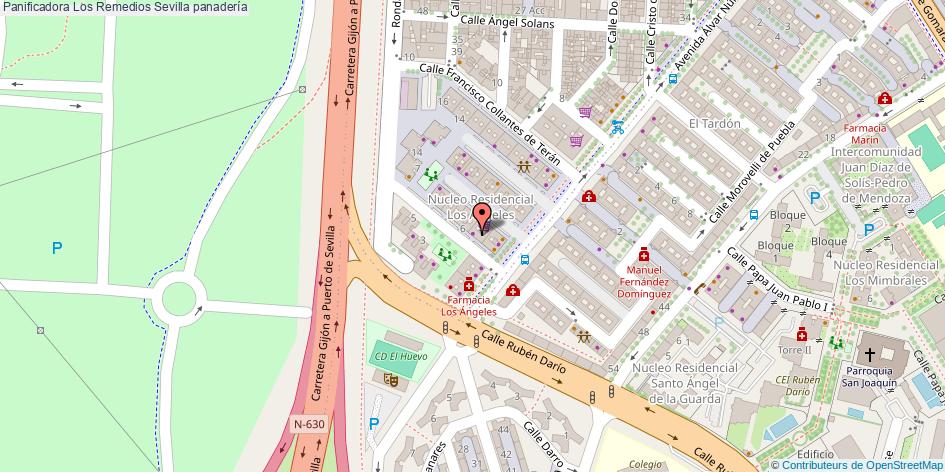 mapa Panificadora Los Remedios panadería Sevilla