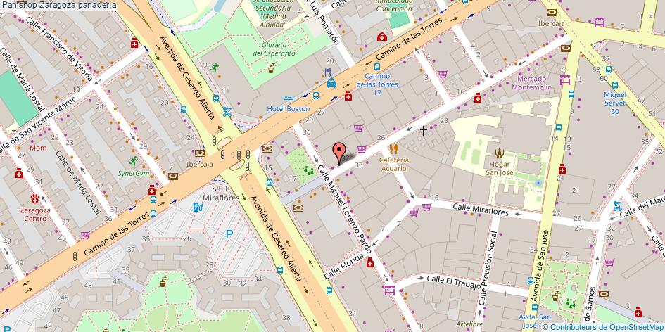 mapa Panishop panadería Zaragoza