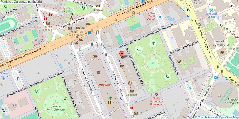 mapa Panishop panadería Zaragoza