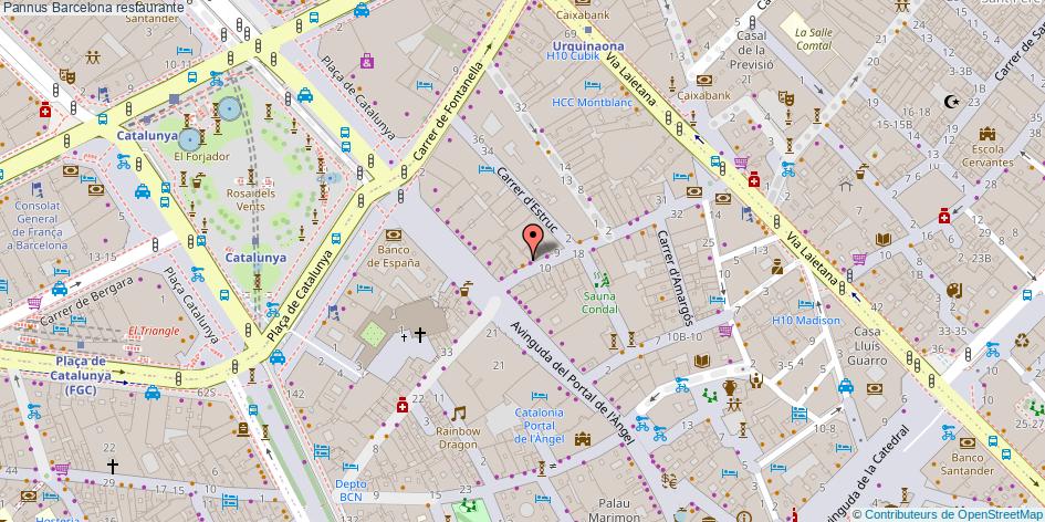 mapa Pannus restaurante Barcelona