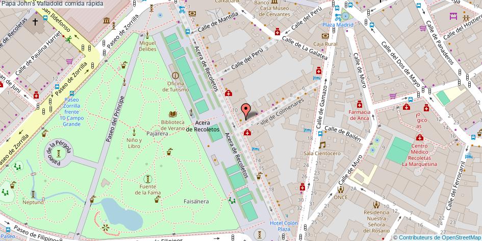 mapa Papa John's comida rápida Valladolid