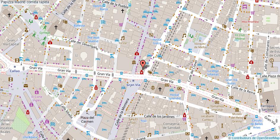mapa Papizza comida rápida Madrid