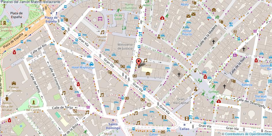 mapa Paraíso del Jamón restaurante Madrid