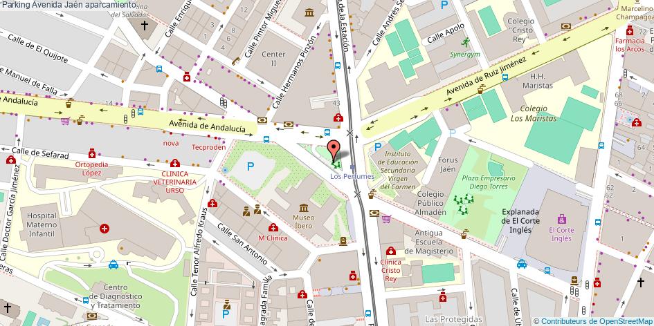 mapa Parking Avenida aparcamiento Jaén