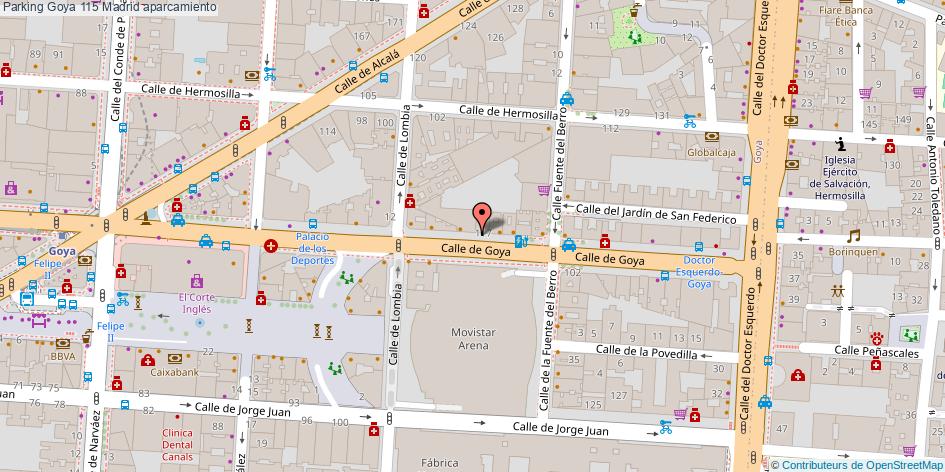 mapa Parking Goya 115 aparcamiento Madrid