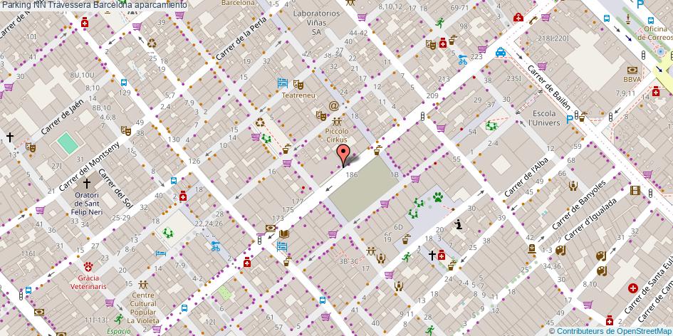 mapa Parking NN Travessera aparcamiento Barcelona