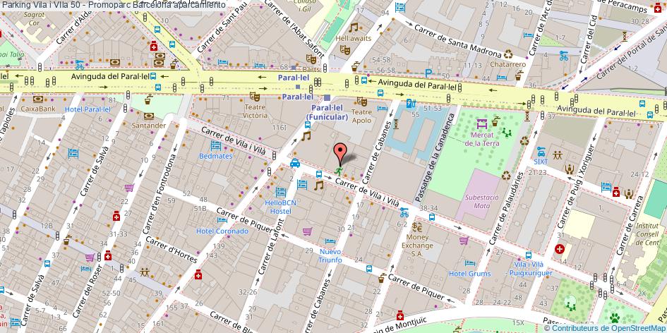 mapa Parking Vila i VIla 50 - Promoparc aparcamiento Barcelona