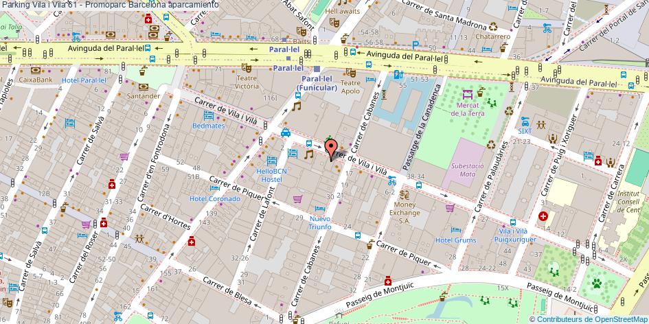 mapa Parking Vila i Vila 61 - Promoparc aparcamiento Barcelona