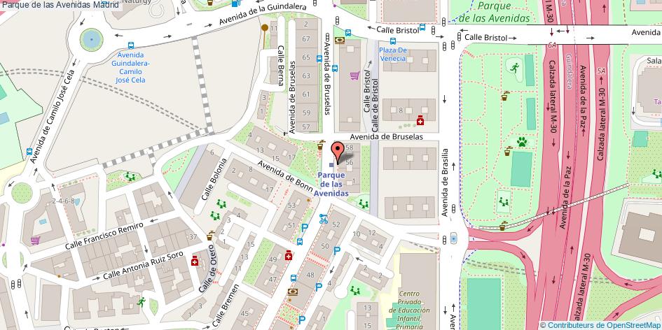 mapa Parque de las Avenidas  Madrid