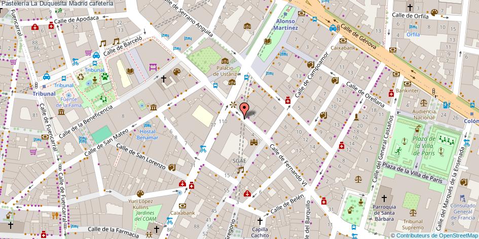 mapa Pastelería La Duquesita cafetería Madrid