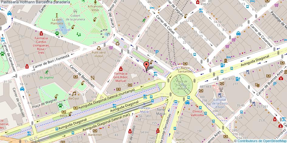 mapa Pastisseria Hofmann panadería Barcelona