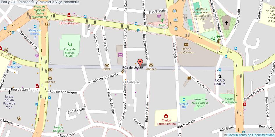 mapa Pau y Oli - Panadería y Pastelería panadería Vigo