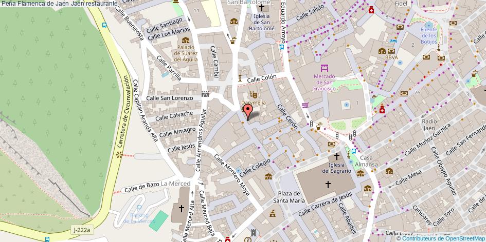 mapa Peña Flamenca de Jaén restaurante Jaén